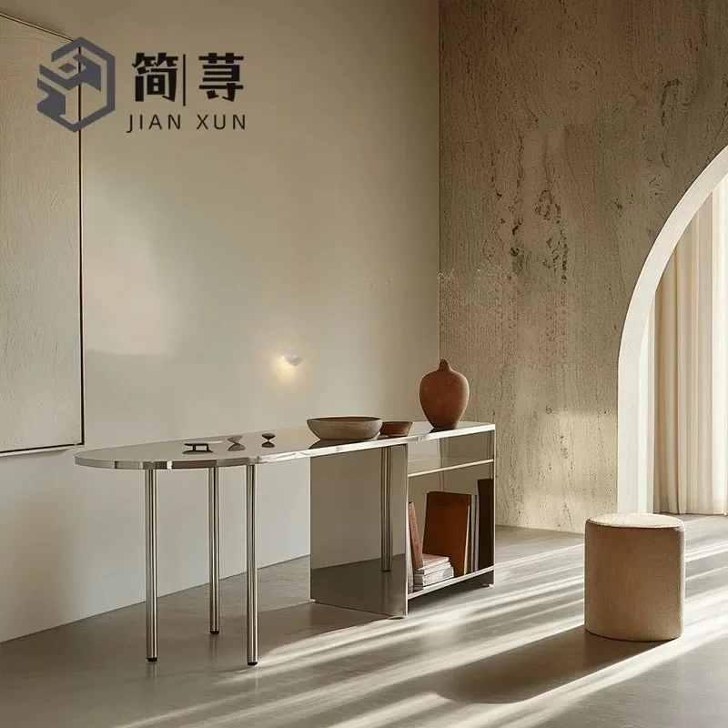 A  Medieval style home bar table, stainless steel coffee shop, milk tea shop, catering, operation table