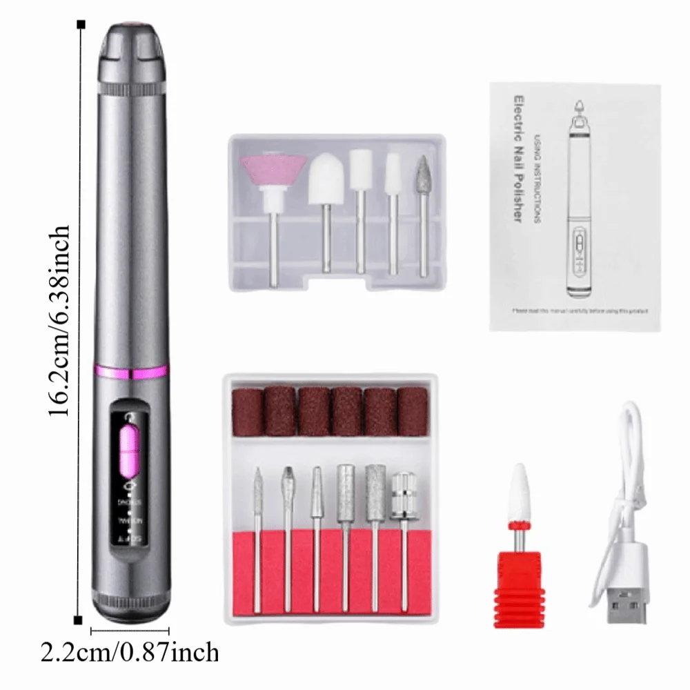 High-Speed Electric Nail Drill Machine Portable Professional Manicure Mill Equipment with Drill Bits Dead Skin Removal