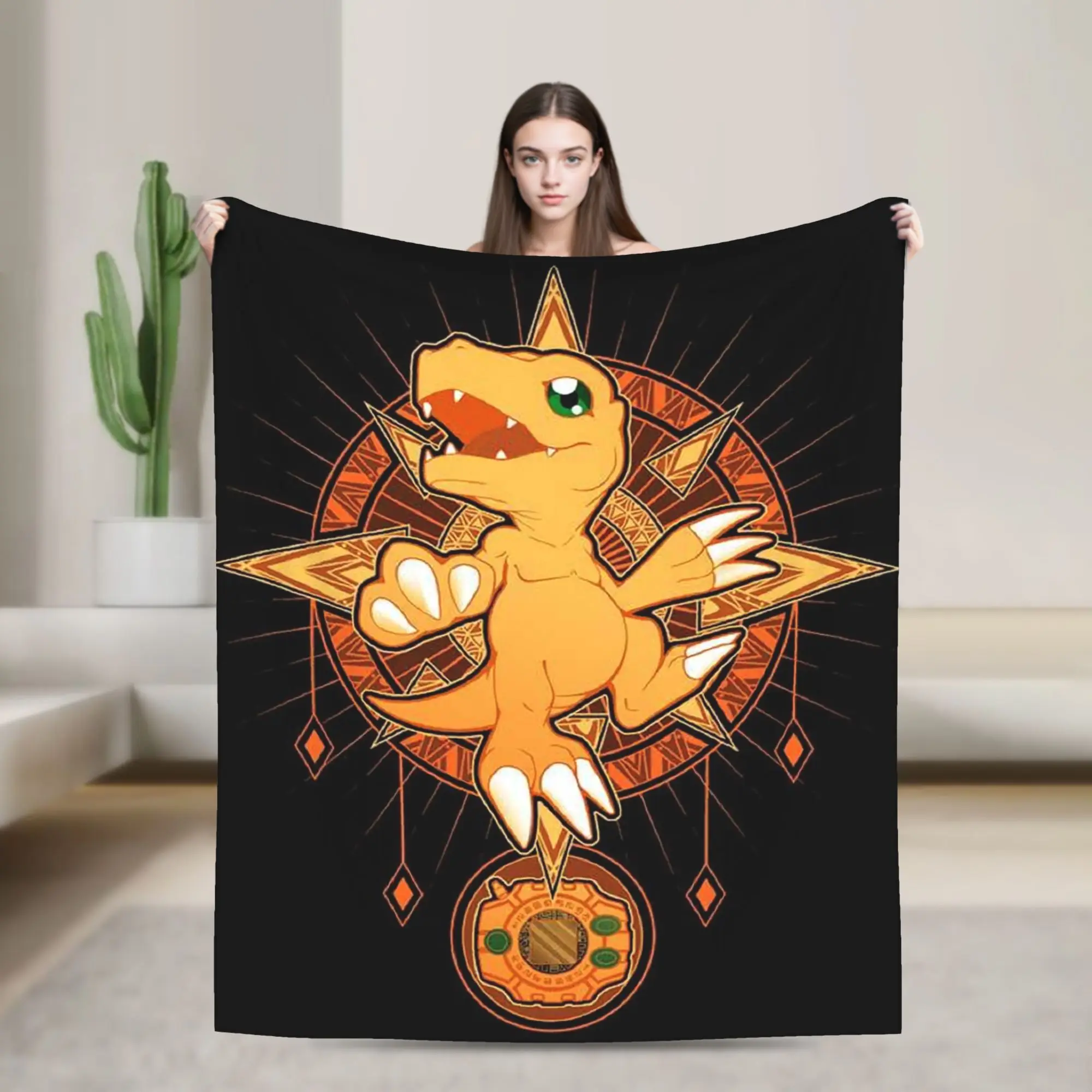 Digimon Agumon Gabumon Sora Anime Blankets   Fleece Throw Blanket Summer Air Conditioning Decoration Soft Warm Bedspreads
