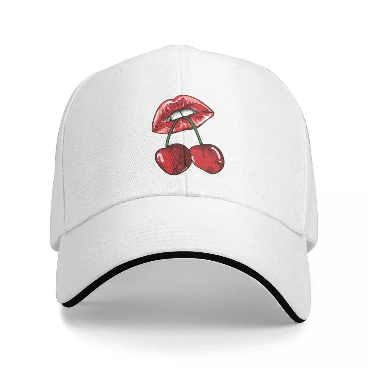 Cherry Big Red Mouth High Qualiy Baseball Cap Unisex Cherries Fashion Hip Hop Trucker Caps 2024 New Sunscreen Hats