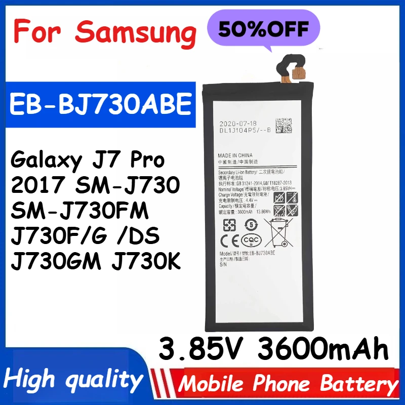 

3.85V 3600mAh EB-BJ730ABE Phone Battery For Samsung Galaxy J7 Pro 2017 SM-J730 SM-J730FM J730F/G /DS J730GM J730K High Quality