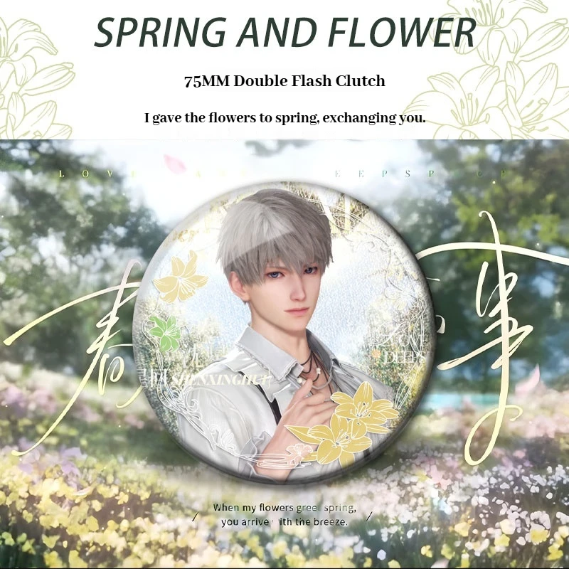 Love And Deepspace Game Peripheral Badge What Spring Does To Flowers Series Xavier Zayne Rafayel Sylus Double Flash Badge