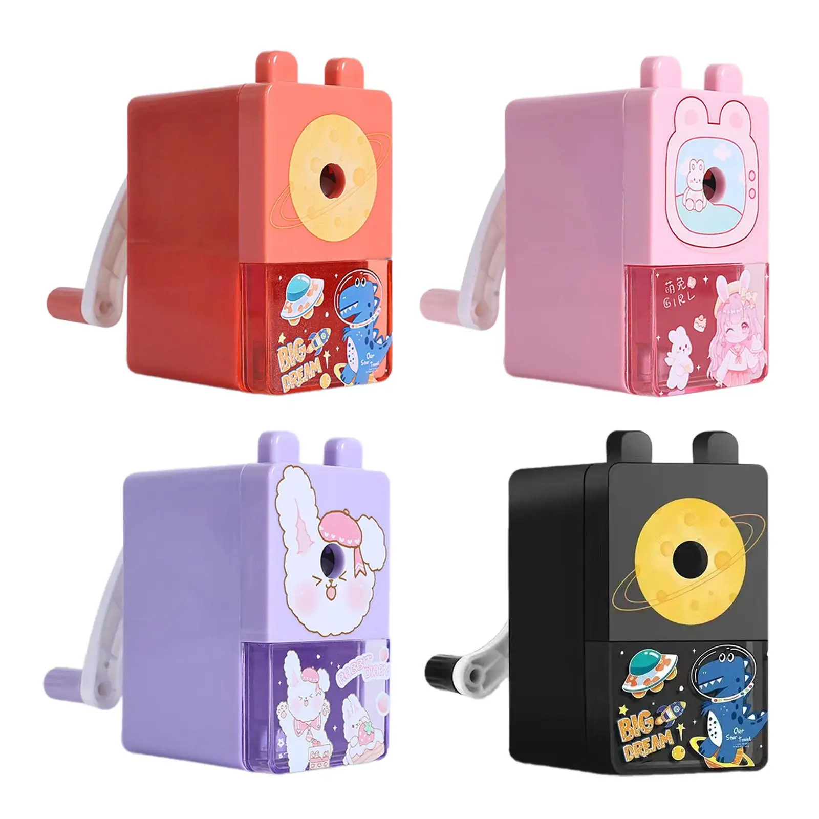 Manual Pencil Sharpener Fast Sharpen Cartoon Sharpener for Home Kids Artists