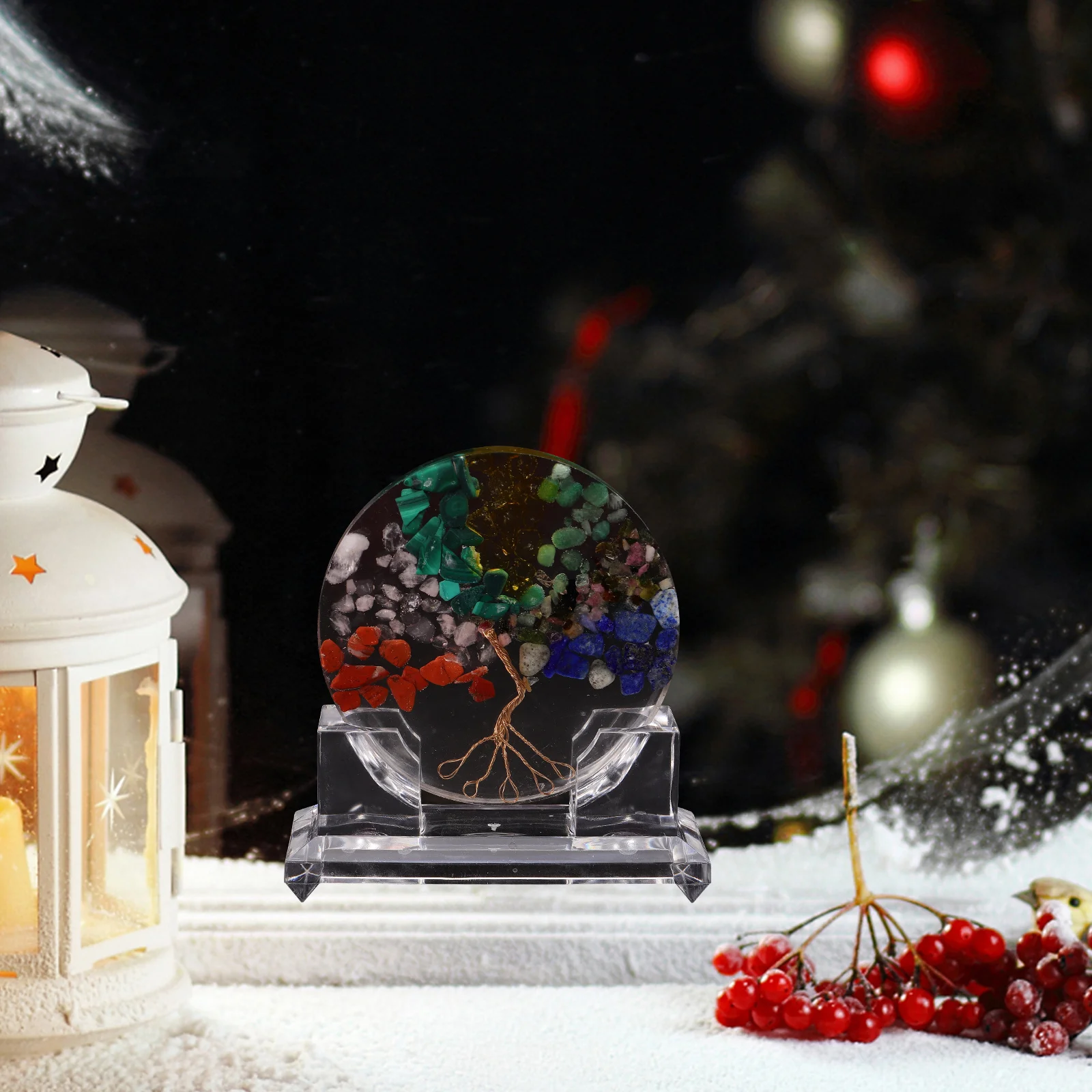 راتنجات الايبوكسي شجرة كريستال زخرفة ديكور المنزل مكتب منضدية محور شقرا الديكور شجرة كريستال