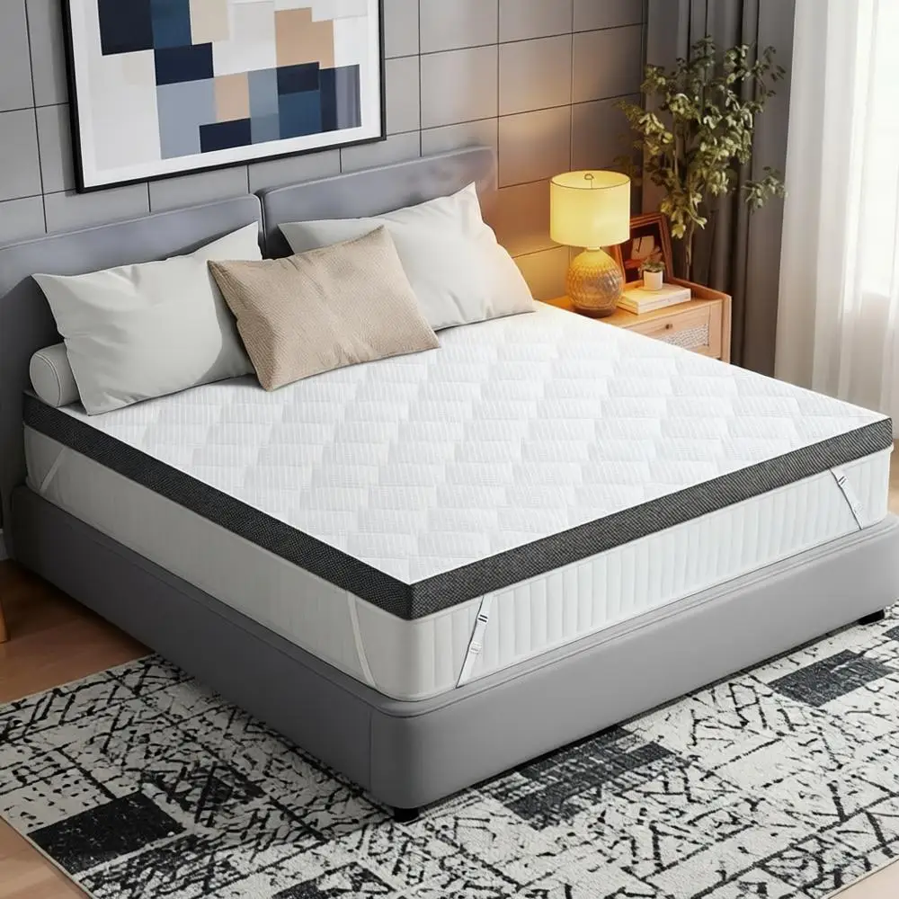 

3 Inch Twin Super Support Mattress Topper for Back Pain Relief, Breathable Washable Cover, Anti-Slip Straps, Oeko-Tex Certified