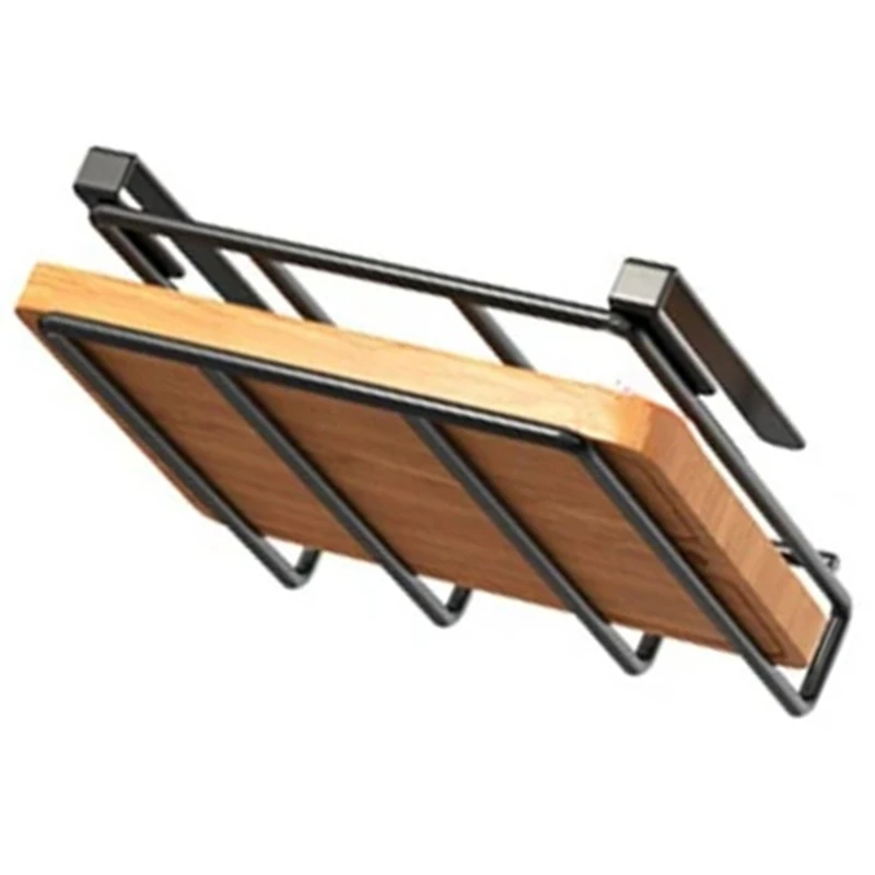 Kitchen Hanging Organizer Rack with Hooks Under Cupboard Paper Towel Hanger Cutting Board Pot Cover Holder Storage Shelf-A57M