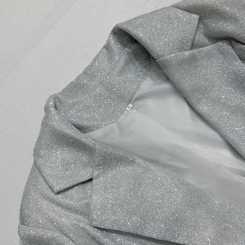 Sexy Costume Sequins Three-piece Suit 3-piece set Underwear zipper Pants Coat Leisure Party Evening Dresses Women\'s Clothes