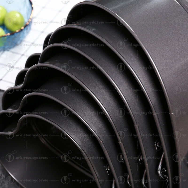 Non-stick Heart Round Carbon Steel Cake Mold with Lock Buckle, Mousse Baking Tray Tool
