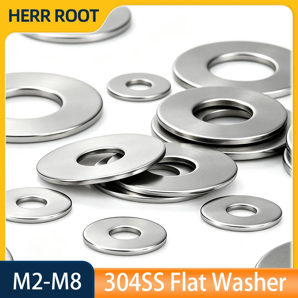 5/30/100Pcs 304 Stainless Steel Flat Washer M2 M3 M4 M6 M8 Metal Gasket Meson Sealing Plain Washers Spacer Shim Plain Gasket