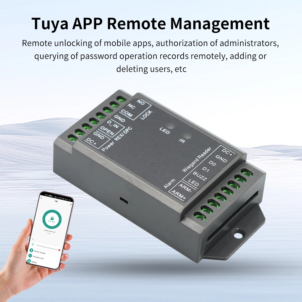 WiFi Door Access Controller Tuya or SmartLife APP Unified Management Wiegand Reader Support NO/NC/COM Port for Door Lock System
