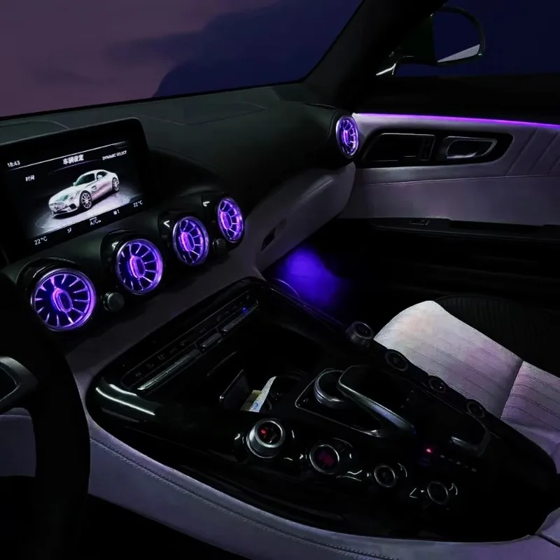 

GT 2015-2018 64 цвета передняя воздуховыпускная турбина C190 комплект окружающего освещения для Mercedes Benz AMG GT W290