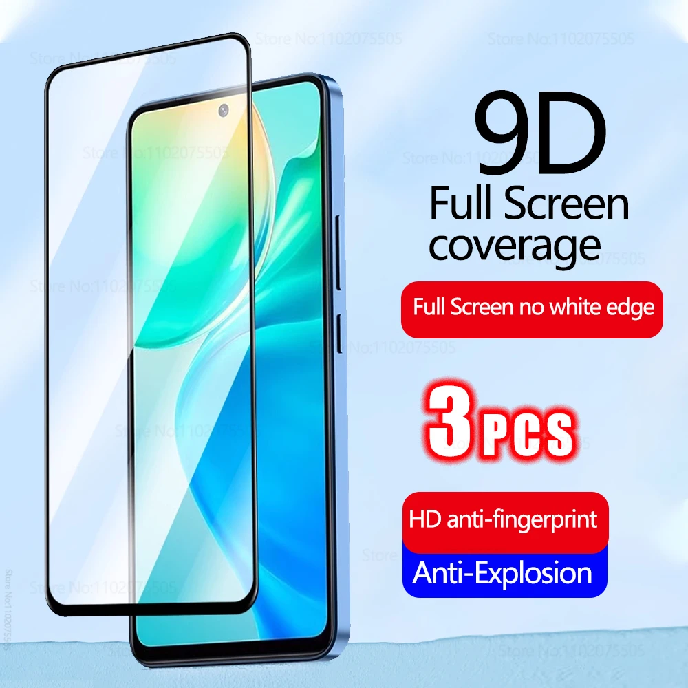 Закаленное стекло 9D для Vivo Y97 Y95 Y93 Y91C Y91 Y90 Y89 Y85 Y83 Y81 Y79 Y73 Y72 Y50 Y36 Y33 Y31 Y21S Y19 Y17 Y15 Y12 V21 V20 Pro
