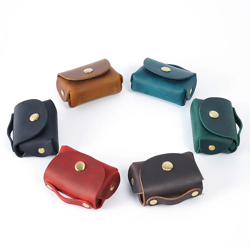 

Portable Small Coin Purse Genuine Leather Storage Bag Vintage And Exquisite Key Wallet For Women & Men