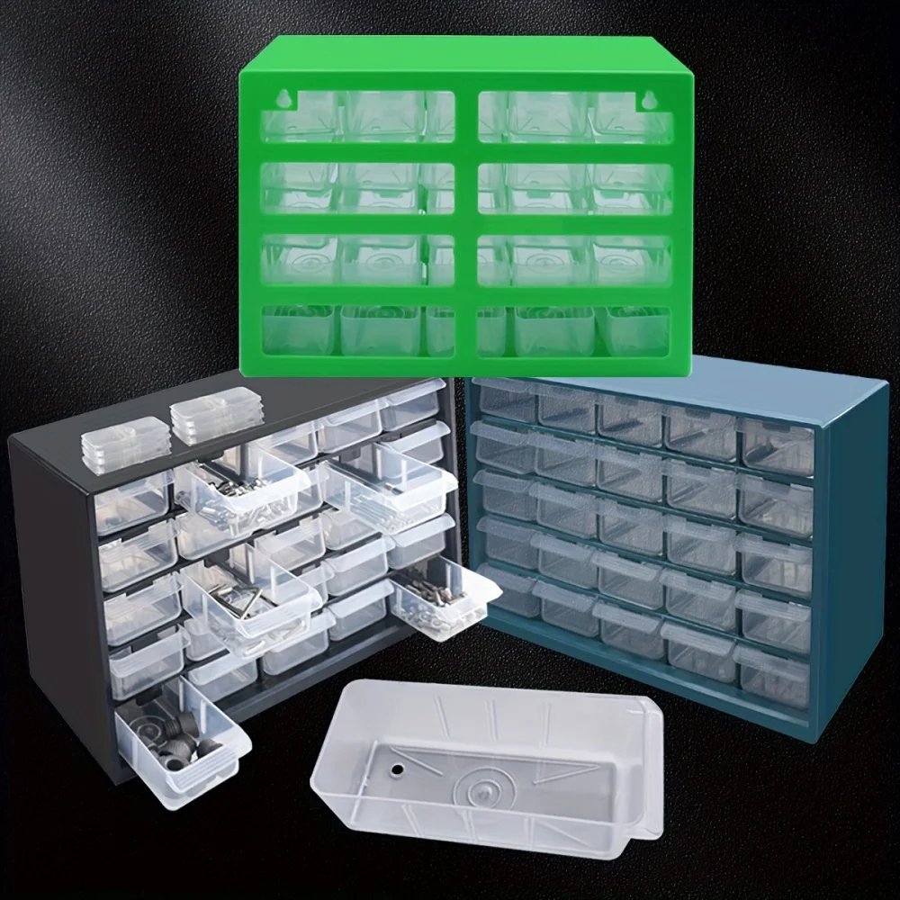 1set 25-Drawer Plastic Parts Storage Box, Hardware And Craft Cabinet Component Tool Box, Building Blocks Screw Storage Box