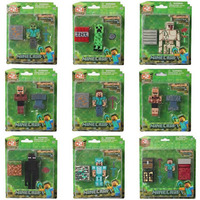 Minecraft Steve Alex Zombie Villager Action Figures Model Anime MC Game Puzzle Assembled Toy Doll Mini Figures Model Kids Gifts