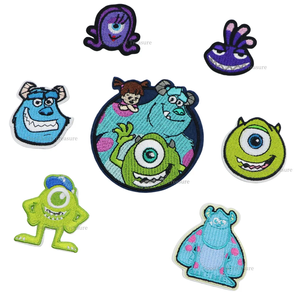 Cartoon Monster Sticker  Animal Patches for Clothes Girls Boys Favorite Embroidery Appliques Child Clothing Accessories
