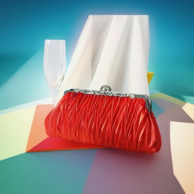 Bolso de Noche Plisado con Diamantes, Bolso de Mano para Mujer, Bolso de Fiesta, Bolso de Novia, Bolso de Boda, Bolso de Noche de Lujo con Pedrería Brillante, Bolsas de Diseñador de Lujo