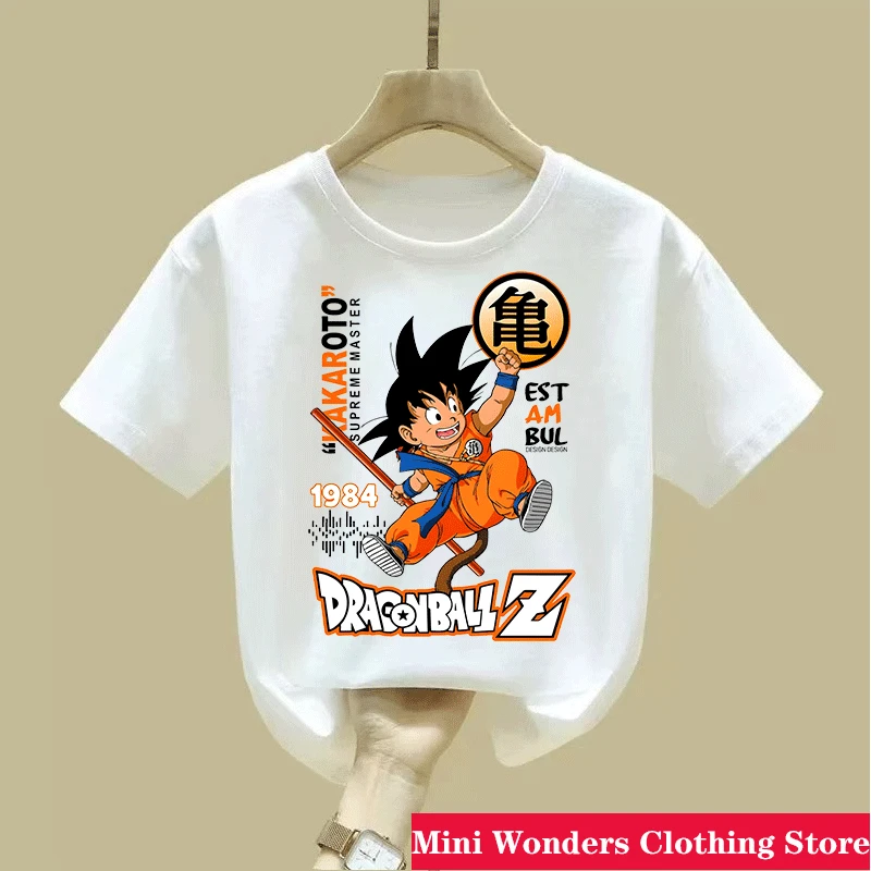 Dragon Ball Z Goku Kinder-T-Shirt, kurzärmliges T-Shirt mit Anime-Aufdruck, perfekt für Anime-Fans. Sommerliches, lässiges Baumwoll-T-Shirt – Detail 5