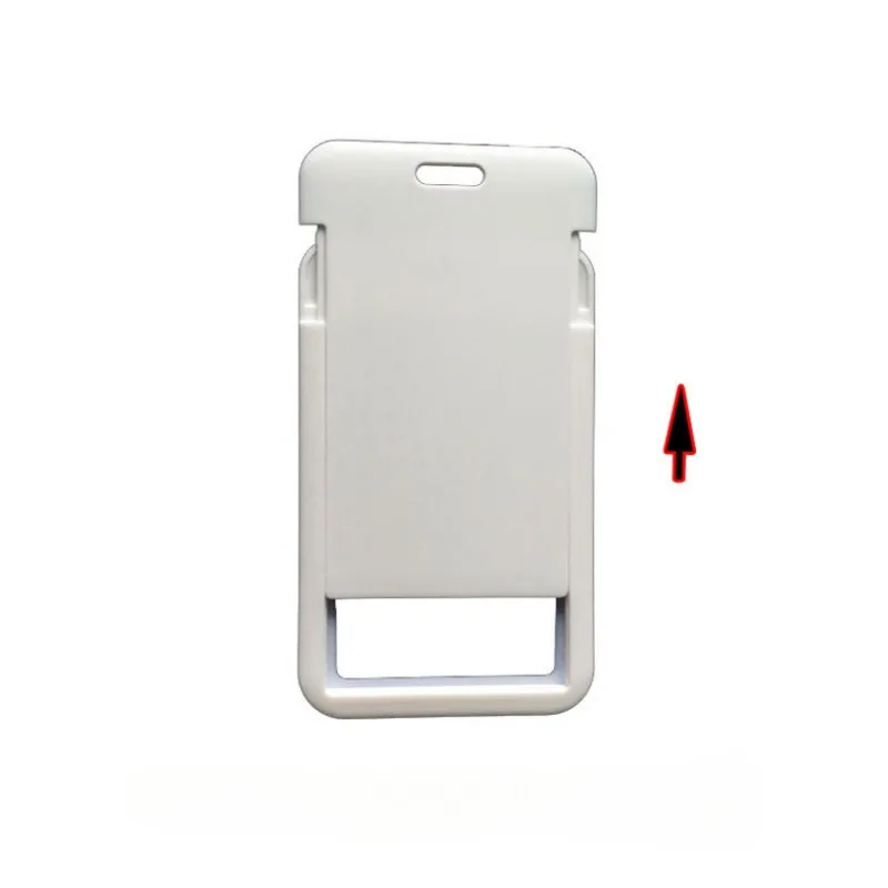 1pc Easy Push Slide Back Case Working Permit Case Sleeve ABS Plastic ID Tag Badge Holder Pass Work Card Cover Holder