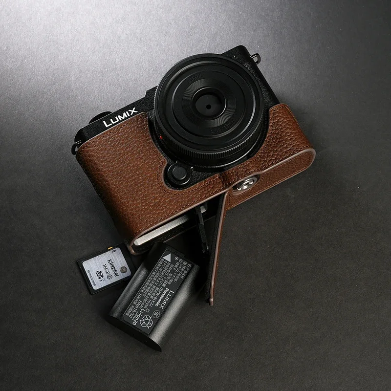 High Quality Handmade Genuine Leather Half Case Bag Body BOX Case for Lumix S9