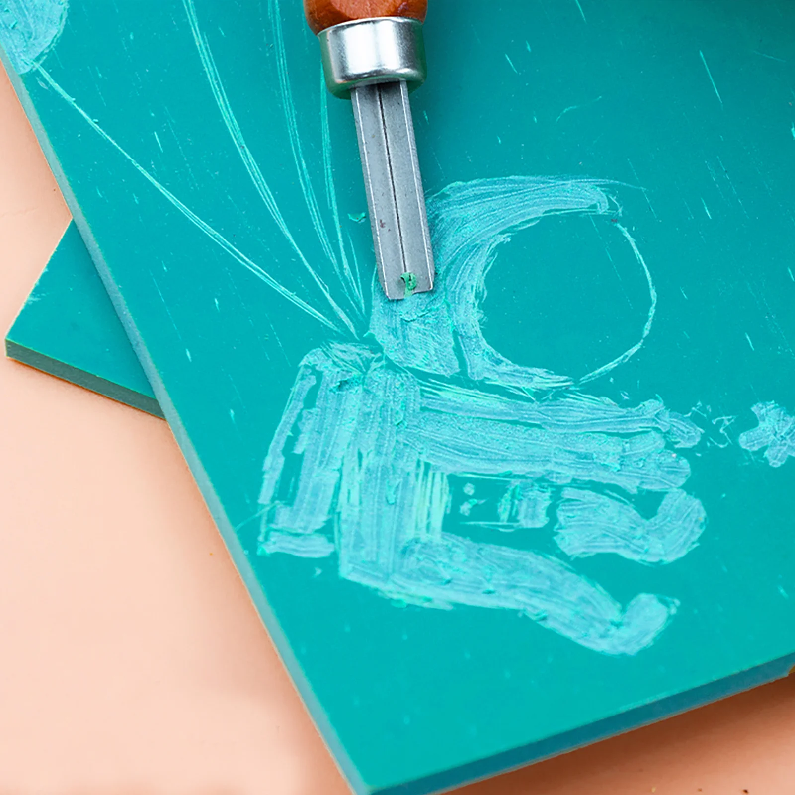 5 pcs Carving Rubber Board Kids Engraving Plate Pvc Printmaking Tool For Children Beginner Art Craft Diy Project Educational