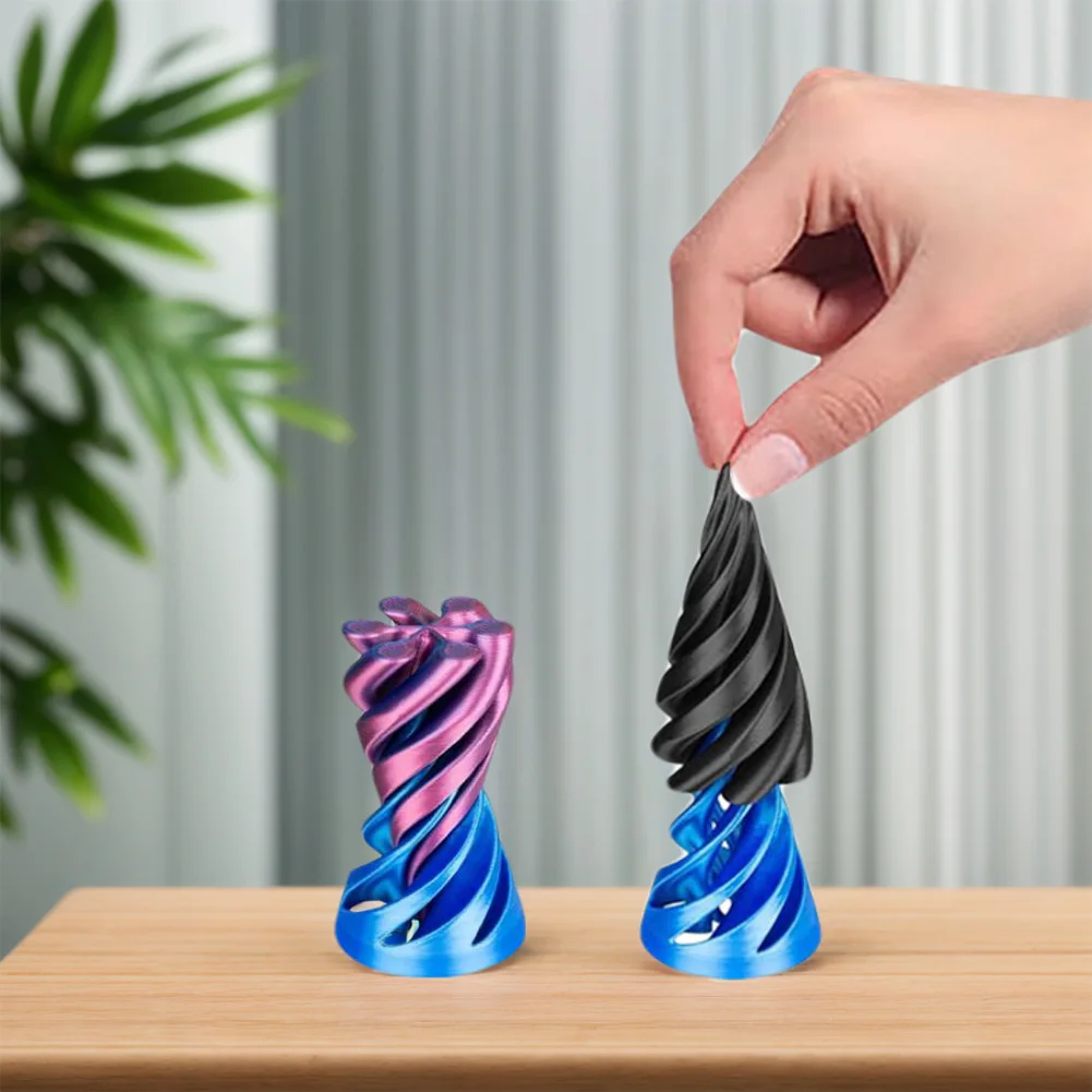 3D Printed Spiral Cone Toy Impossible Pyramid Passthrough Sculpture Pass Through Pyramid Fidget Toy Mini Vortex Thread Illusion