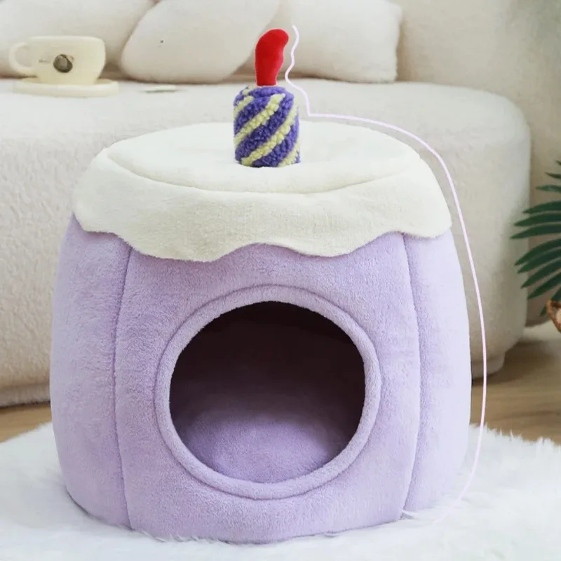 Purple Taro Cake Cat Litter Cute Cat Kennel Pet Kennel Dog Kennel Warm and Scratch Resistant Cat House