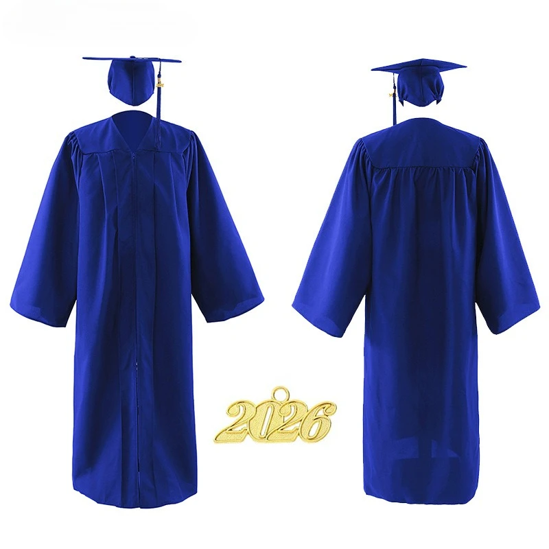 Graduation Gown Set Bachelor Academic Costume Formal Dress for High School and College Students