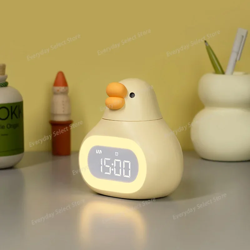 Cute Digital Alarm Clock with Applet Control, Hourly‑Chime & Dimmable Night Light for Student Bedroom Desktop