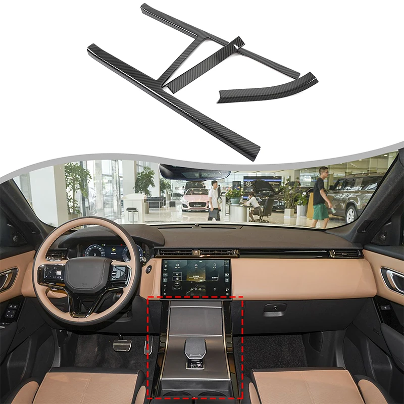 ABS plastic carbon fiber Central control gear panel side trim Suitable for Land Rover Range Rover Velar 2024+ car Accessories