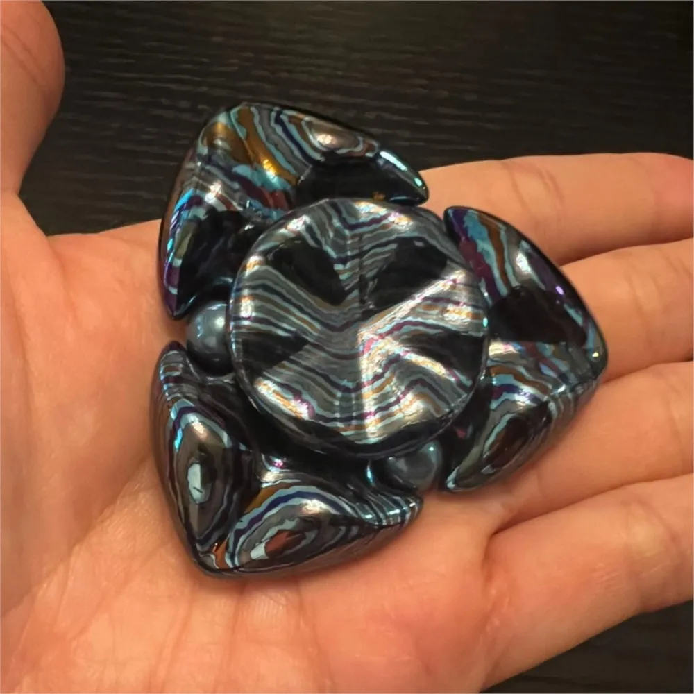 Diseño de lluvia EDC calamar XL Fidget Spinner Timascus Zircuti Damasco Gyro tres hojas Fidget Spinner juguete para aliviar el estrés
