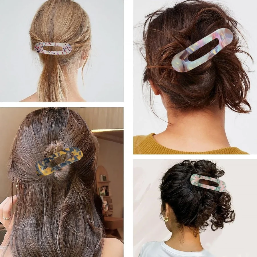 1-teiliges Set für Damen: Mehrfarbige, rutschfeste Haarspange aus Acetat – Modisches Haar-Accessoire für Urlaub und Freizeit – Detail 10