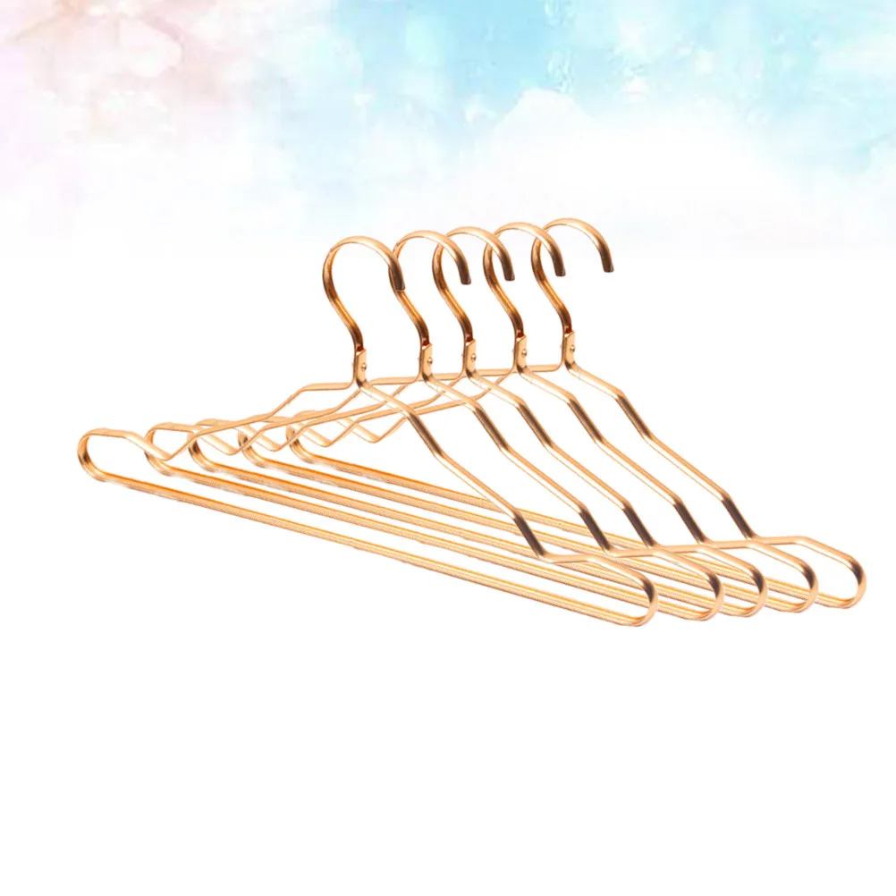 5Pcs Metal Clothes Hangers Anti Slip Skid Resistant Non Wrinkle Wardrobe Hangers Adults Home Clothes Hanging Racks