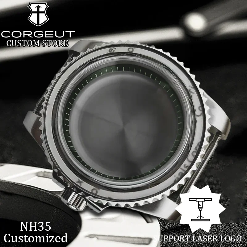 Corgeut 40mm Stainless Steel Watches Case Sapphire Glass Fit NH35 NH34 ETA 2836 3804 Miyota 8205 8215 Movement Rolej Accessories