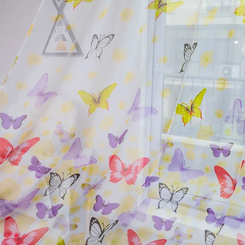 Merci StoreRomantic Butterfly Yarn Curtain For Window Screening, Customized Finished Products, Balcony