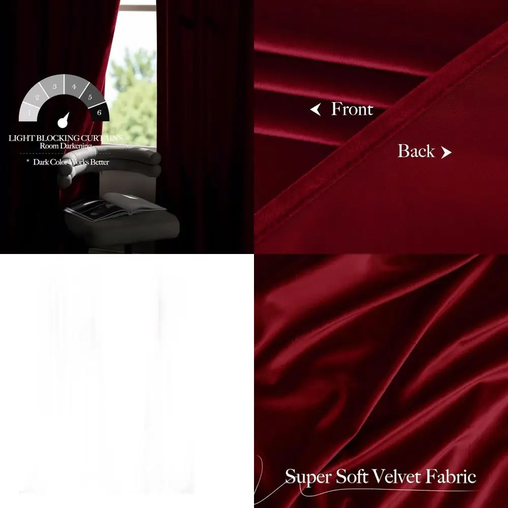 

96 штор из красного бархата с теплоизоляцией для спальни, 52 x 96, термоизоляционные шторы с карманом для карниза для прихожей и виллы