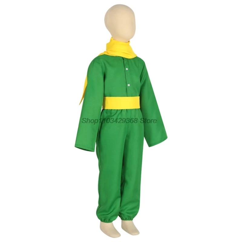 Anime The Little Small Prince Green Cosplay Costume Wig Halloween Carnival Outfits  Adults Kids Boys New Carnival Birthday Gift