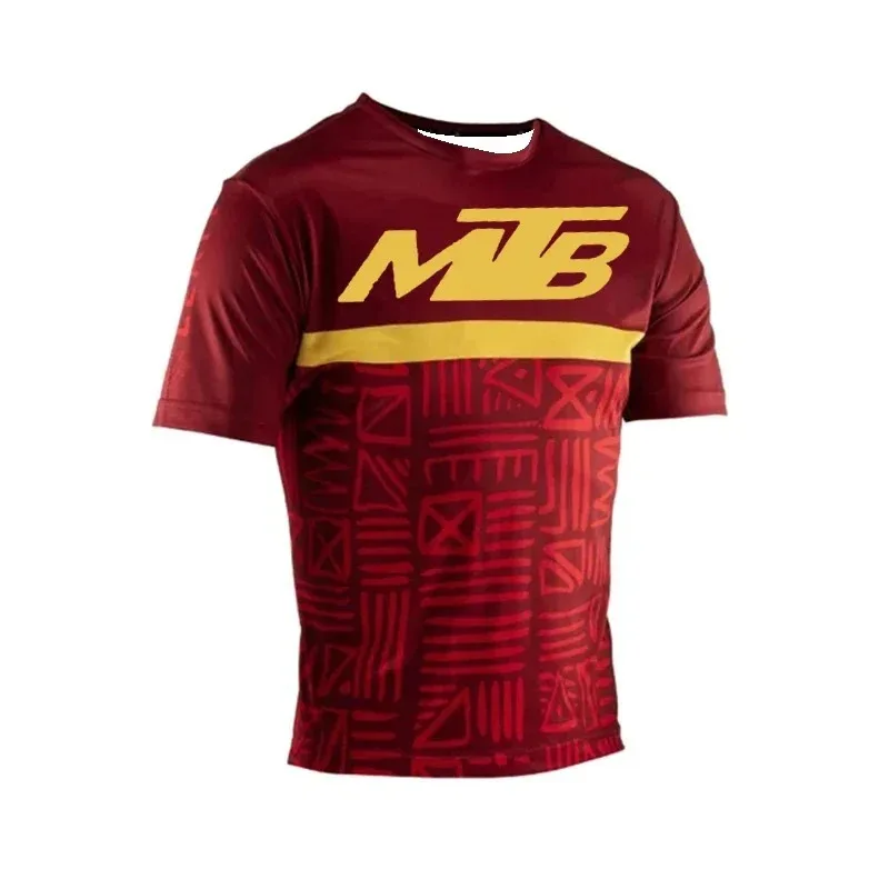 MEN'S SHORT-SLEEVE CREW NECK T-SHIRT FOR OFF-ROAD MOTORCYCLES AND MOUNTAIN BIKES - TOP-TIER LIGHTWEIGHT SUMMER FAMILY & KIDS