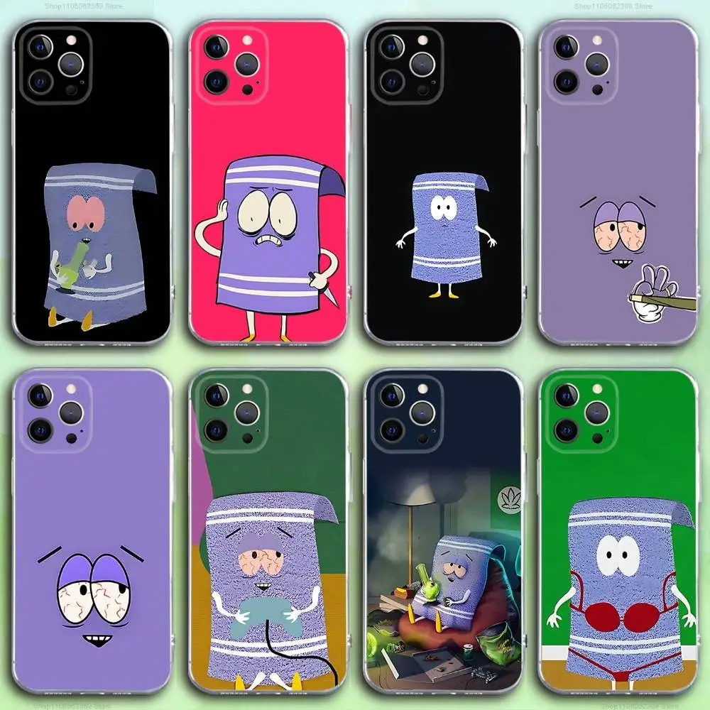 

S-South Park T-Towelie Phone Case For iPhone 16,15,14,13,12,11 Pro,Max,Plus,X,XS,XR,SE4,E Mini Transparent Soft Cover