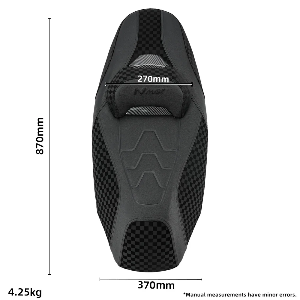 For Yamaha NMAX155 2024-2026 Carbon Fiber Texture Seat Assembly with Waist Support – Modified Comfort Saddle