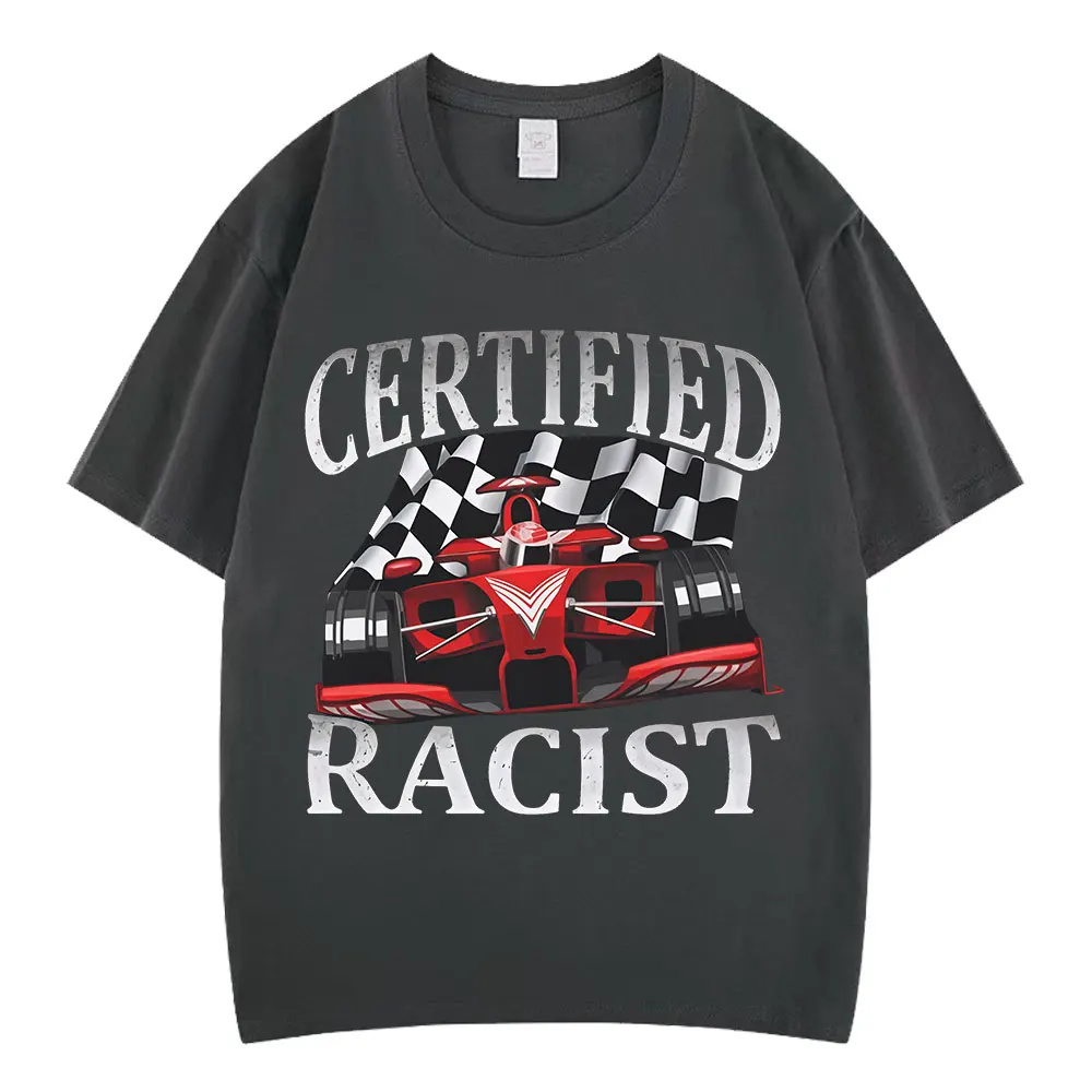 Lustiges, professionell zertifiziertes Racist Racing Meme Grafik-T-Shirt für Herren, modisches Vintage-T-Shirt aus Baumwolle, lässiges Gothic-Punk-T-Shirt – Detail 4