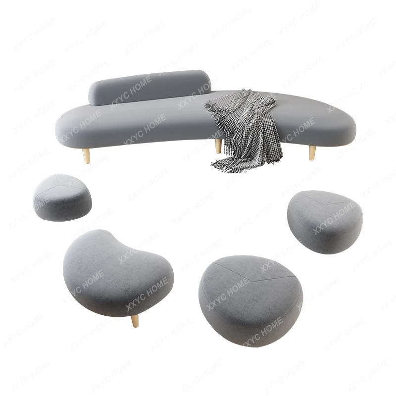 

Creative Sofa Personality Arc Fashion Fabric Special-Shaped Wash-Free Simple Pebble Nordic Home Furniture home furniture