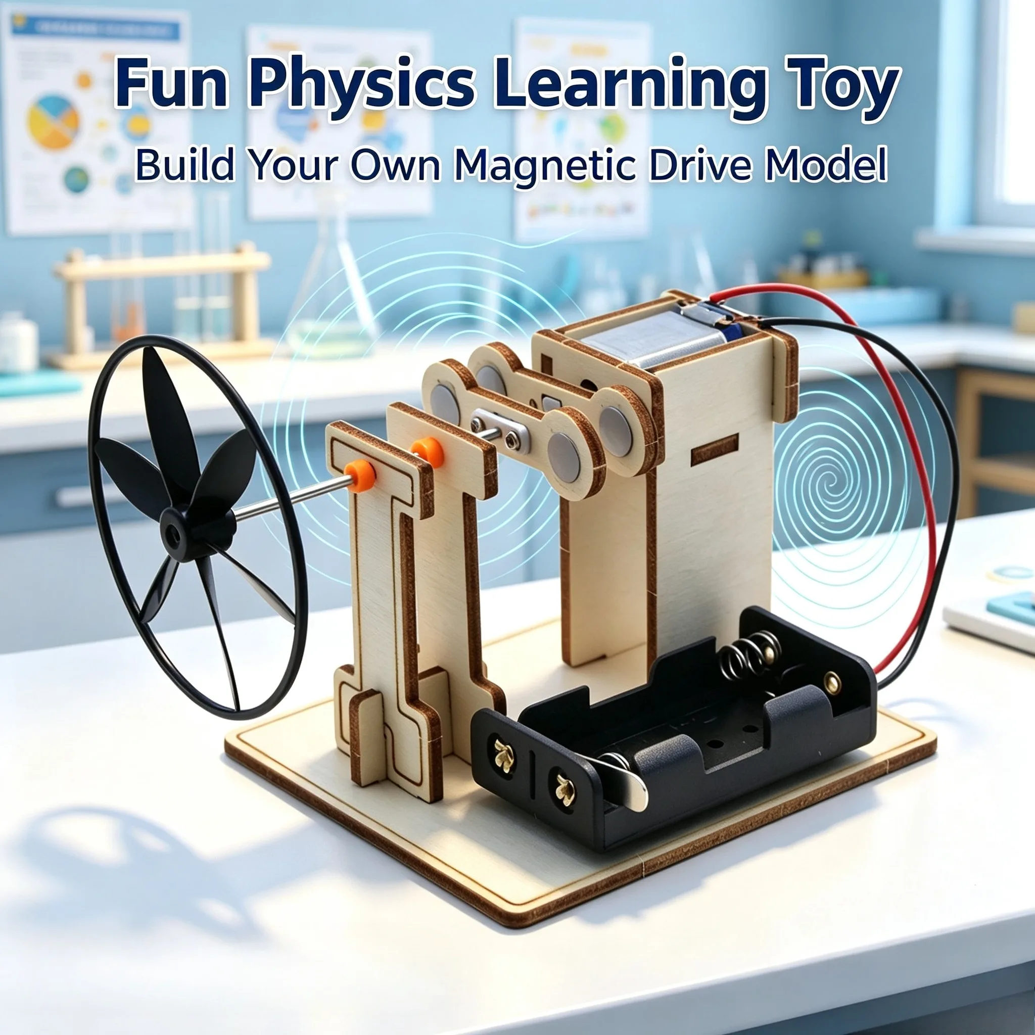 Science and Education Experiment Material Kits, DIY Assembled Magnetic Rotating Toy Models, Science and Education Gifts
