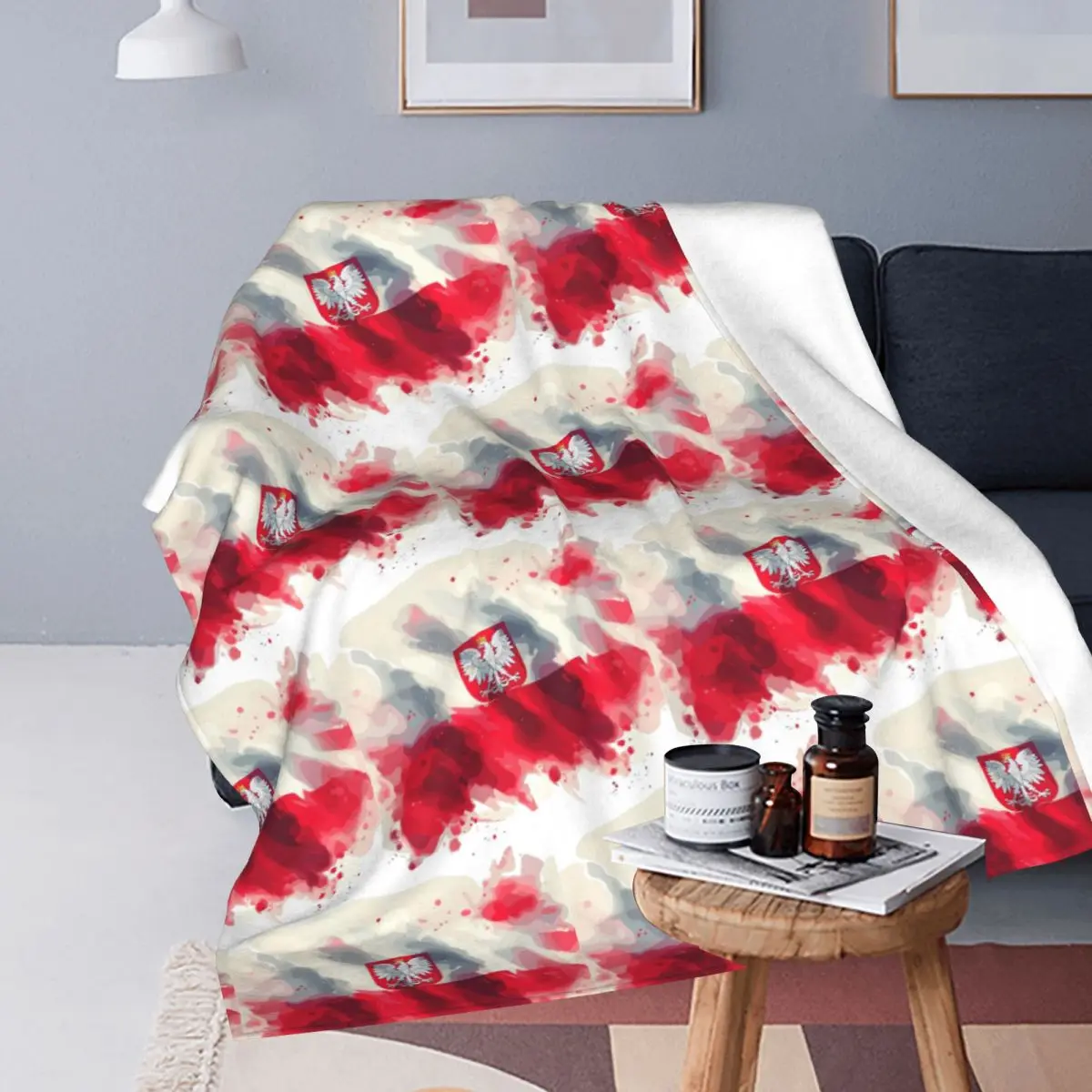 Flag Poland Polska Polish Red White Gift Blankets Soft Warm Flannel Throw Blanket Bedding for Bed Travel Home Sofa