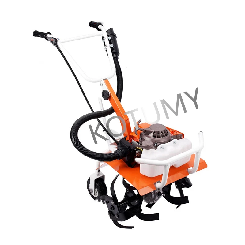 Micro Tiller Small Agricultural Gasoline Rotary Tiller Household Weeding Furrowing Plowing Soil Loosening Tools Two-stroke