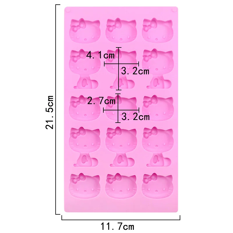 Creative Candy Chocolate Mold Cartoon Cute Kt Cat Shaped Silicone Mould DIY Baking Mould Tools Multifunctional Handmade Mould