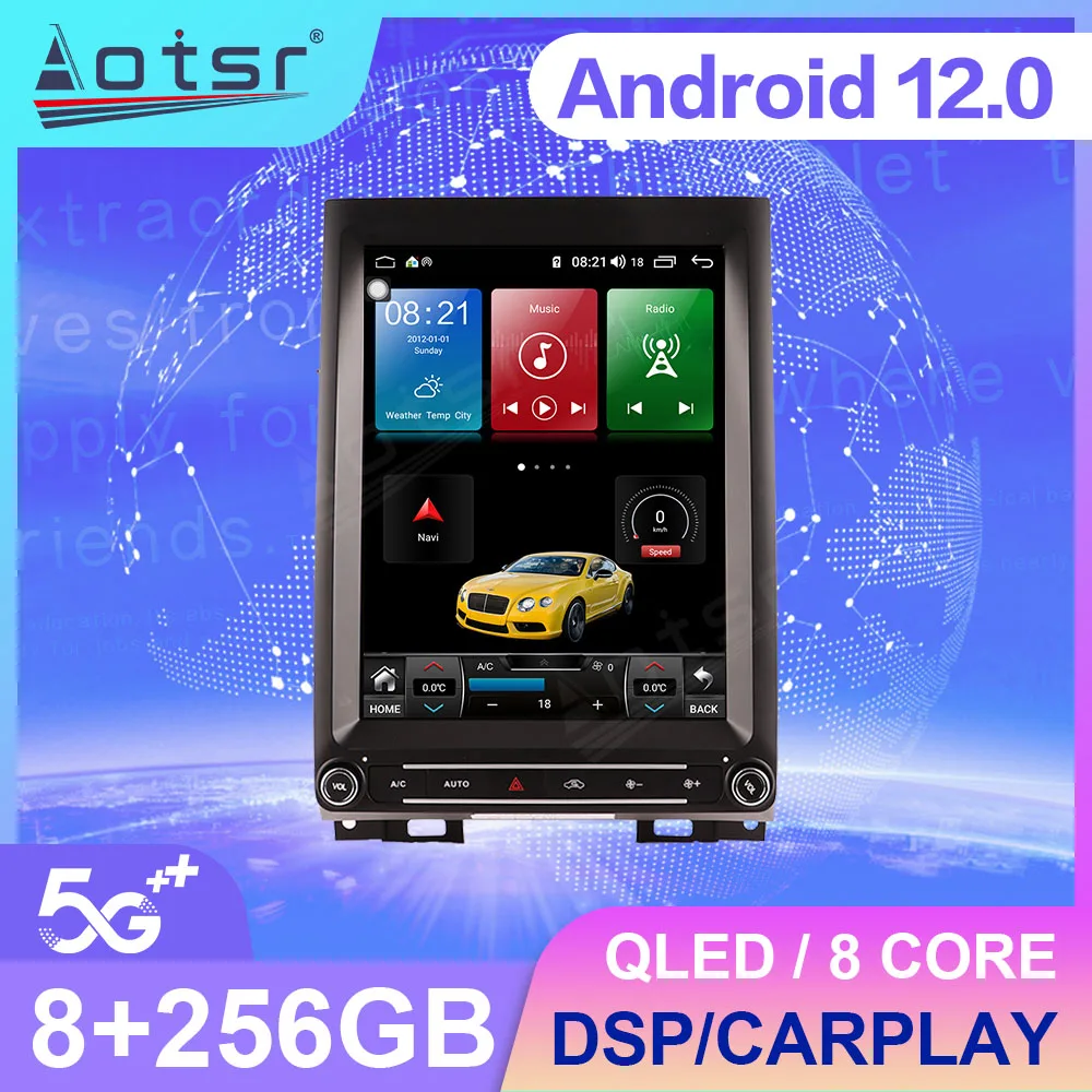 256G Android 12 Tesla Style For Ford F350 Raptor 2014 2015 2016 2019 Car Radio Multimedia Player Navigation GPS HeadUnit No 2din