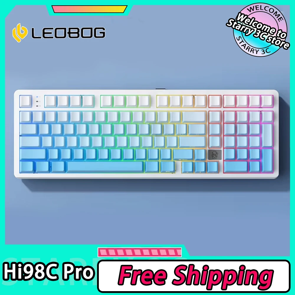 

LEOBOG Hi98C Pro Mechanical Keyboard 3Mode 2.4G Bluetooth Wireless Gamer Keyboard PBT Keycaps Hi98pro Keyboard Customized Gifts
