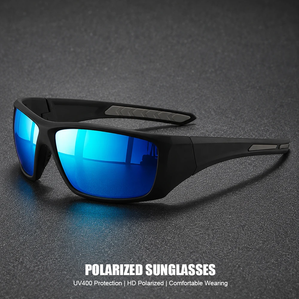 Men Polarized Sports Sunglasses UV400 Anti Glare Wrap Around Sun Glasses For Cycling Fishing Driving Running Outdoor Eyewear