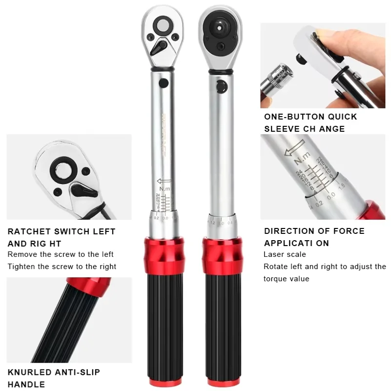 Bicycle Torque Wrench Set 15Pcs 1/4